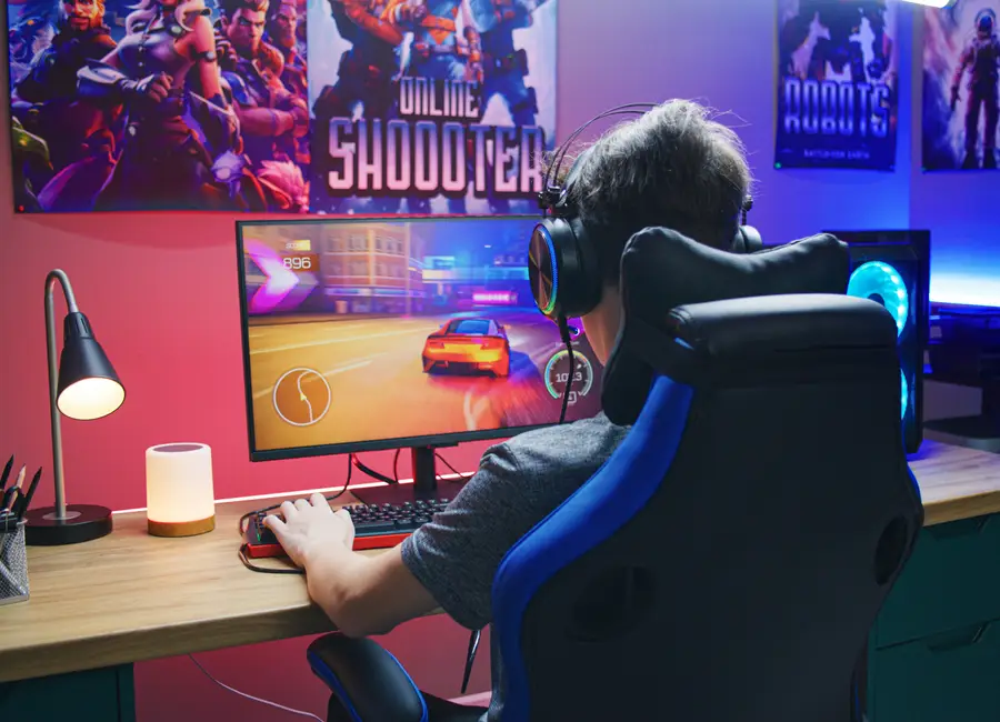 playing games on
